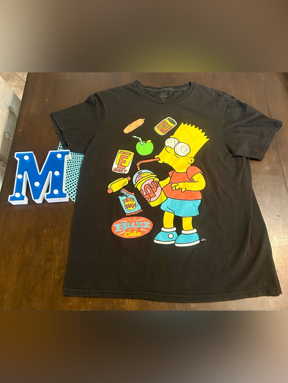 The Simpsons Bart Simpson Graphic T Shirt Black Mens Size Large